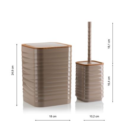Set da bagno WAVE 5 pz beige/marrone