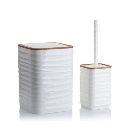 Set da bagno WAVE 5 pz bianco/marrone