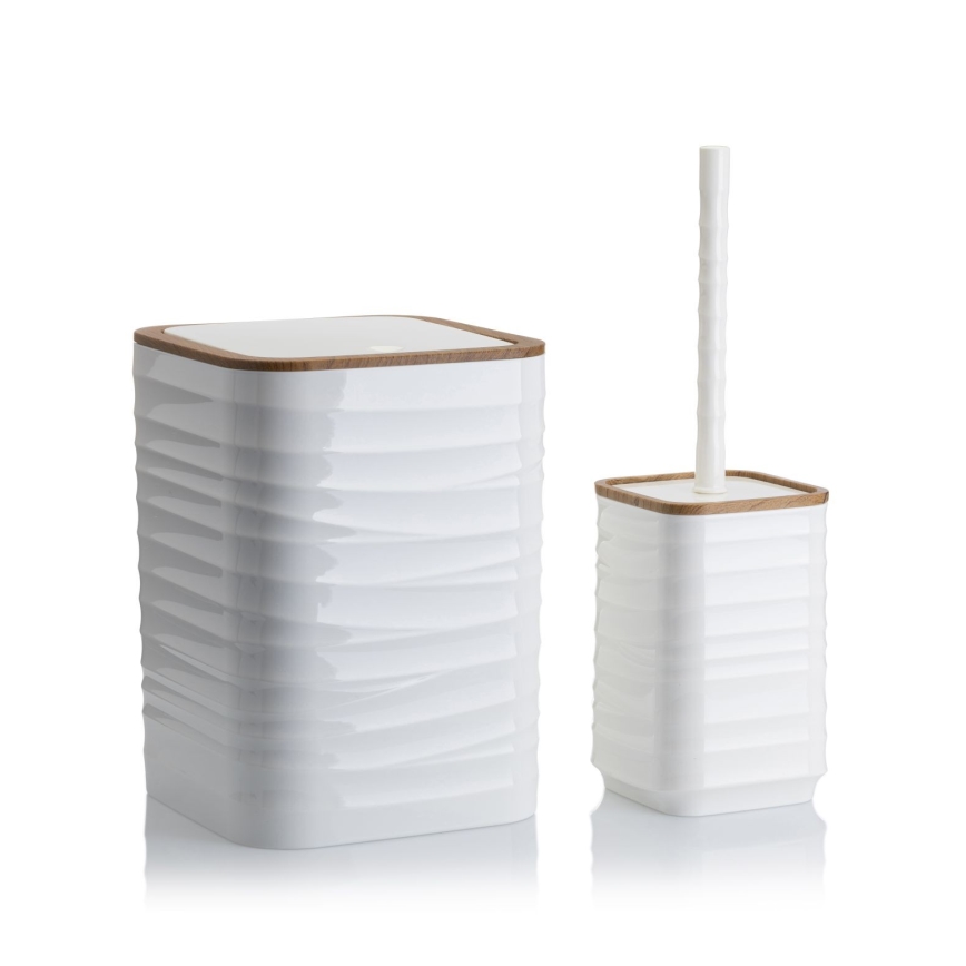 Set da bagno WAVE 5 pz bianco/marrone