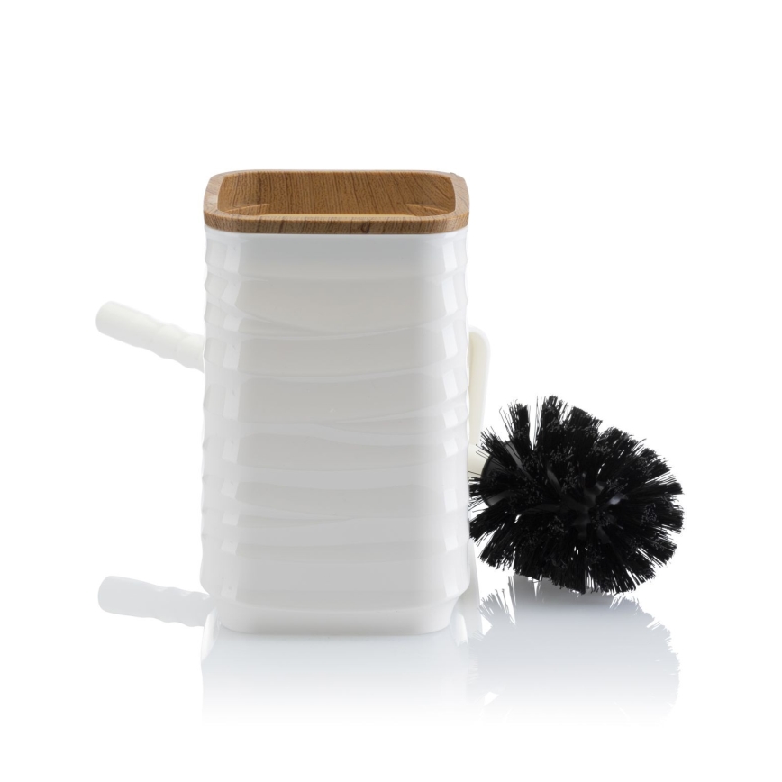 Set da bagno WAVE 5 pz bianco/marrone