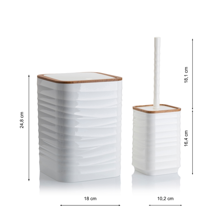 Set da bagno WAVE 5 pz bianco/marrone
