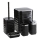 Set da bagno WAVE 5 pz nero/cromo lucido