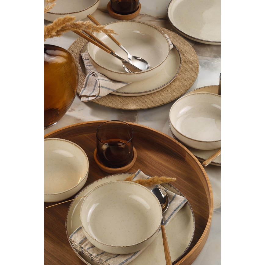 Set da tavola 12 pezzi beige in porcellana