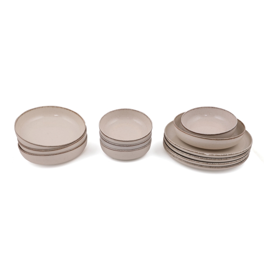 Set da tavola 12 pezzi beige in porcellana