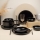Set da tavola 12 pezzi nero/porcellana