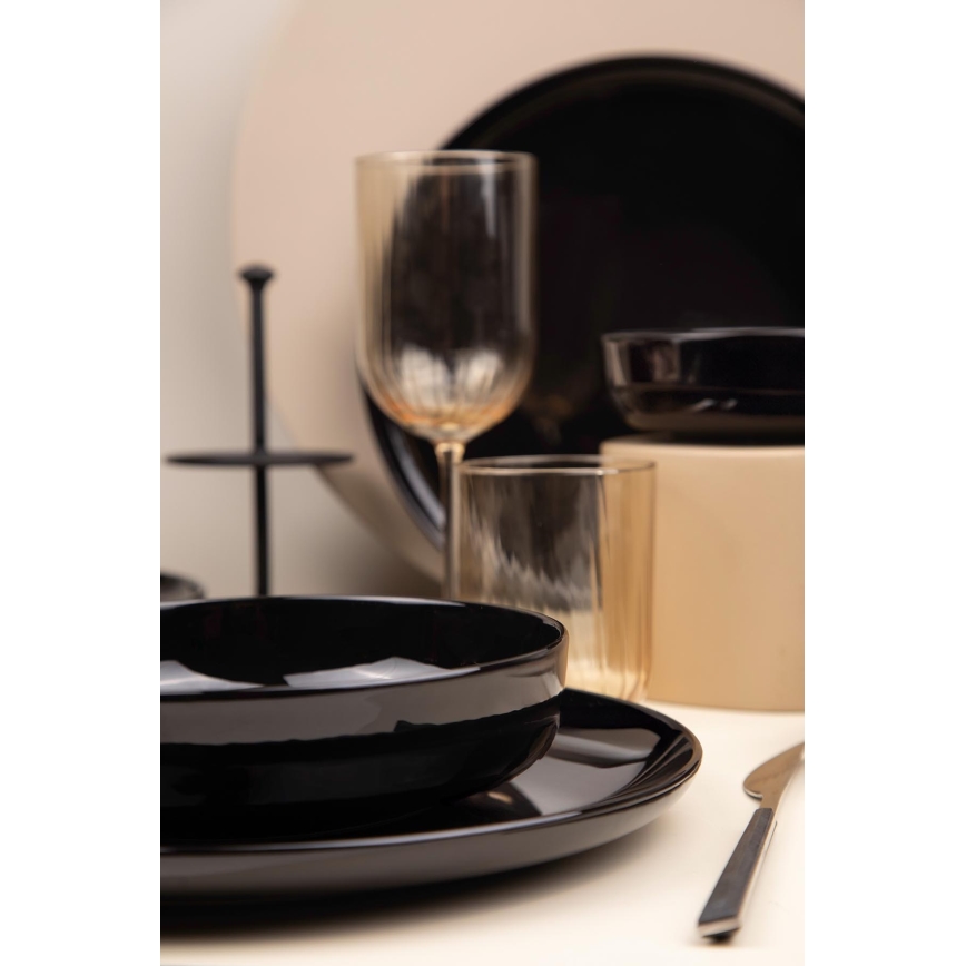 Set da tavola 12 pezzi nero/porcellana