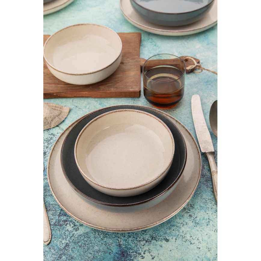 Set da tavola 16 pezzi beige/blu/porcellana