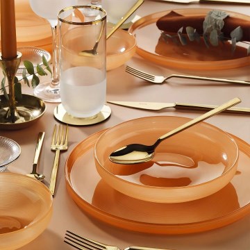 Set da tavola 18 pezzi arancione/vetro