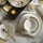 Set da tavola 18 pezzi beige/oro/porcellana