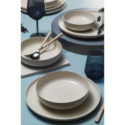 Set da tavola 18 pezzi beige/porcellana