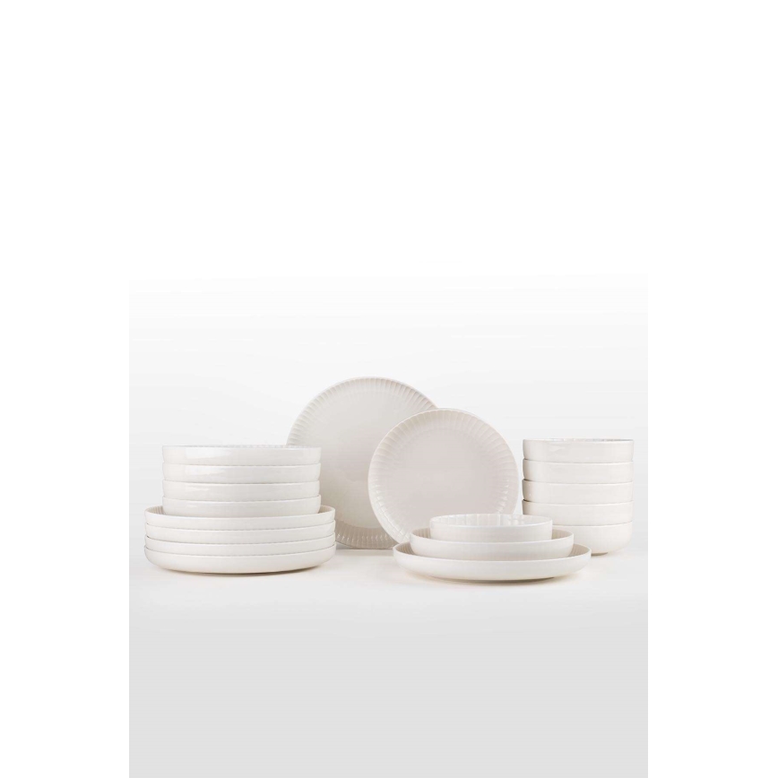 Set da tavola 18 pezzi bianco/porcellana