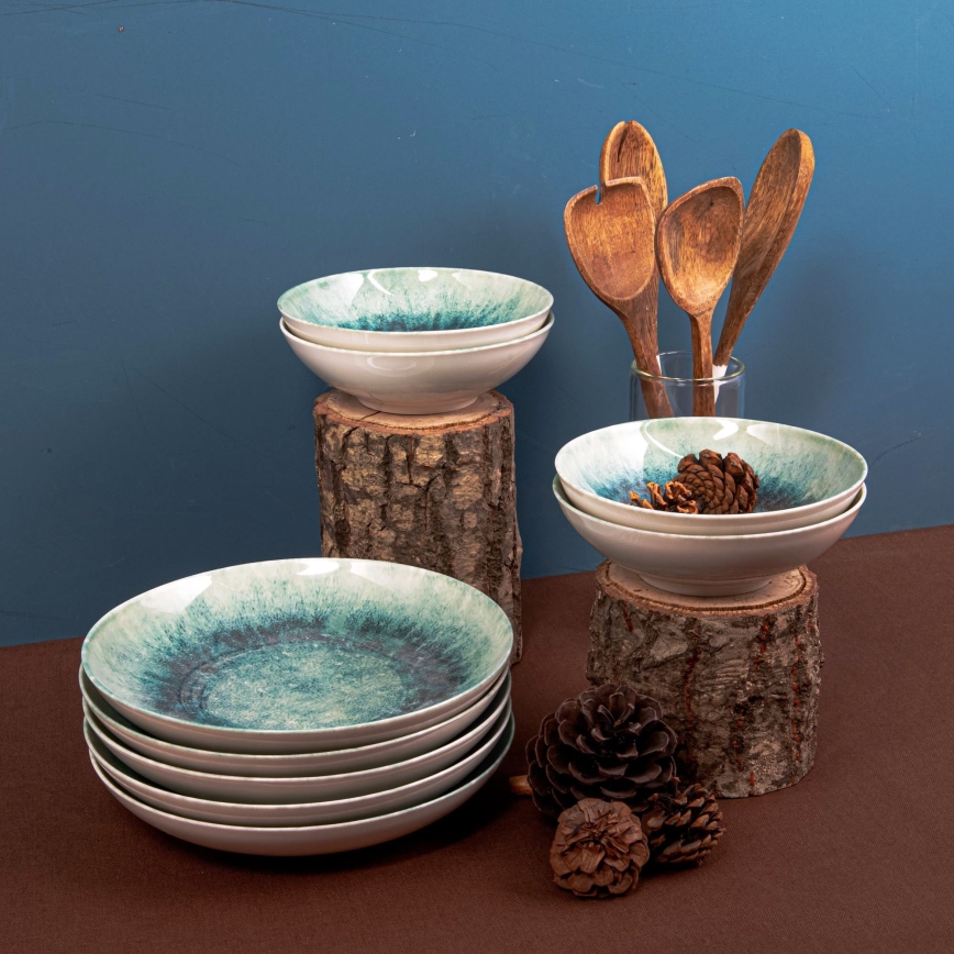 Set da tavola 18 pezzi blu in porcellana