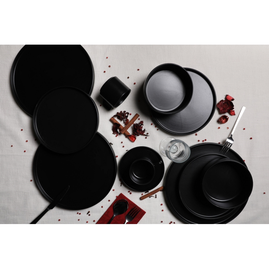 Set da tavola 20 pezzi, nero in grès