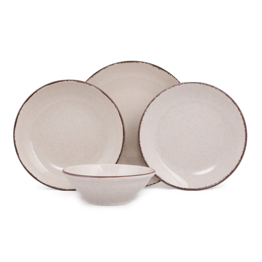 Set da tavola 24 pezzi beige/porcellana