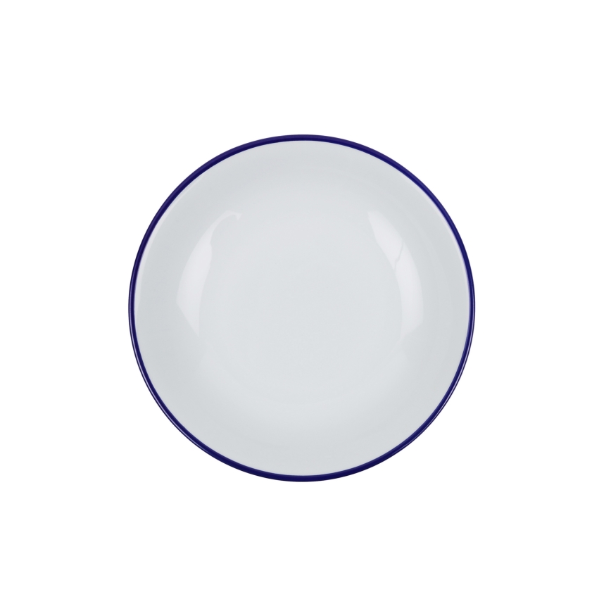 Set da tavola 24 pezzi, bianco/blu, in porcellana