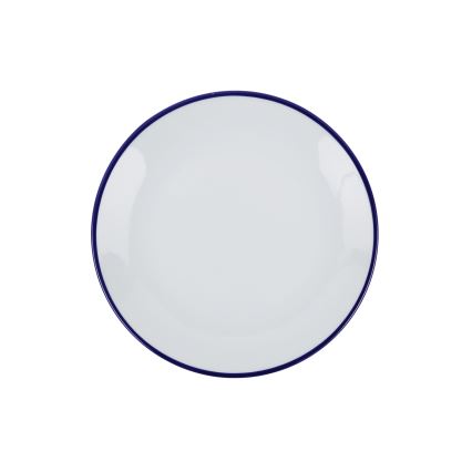 Set da tavola 24 pezzi, bianco/blu, in porcellana