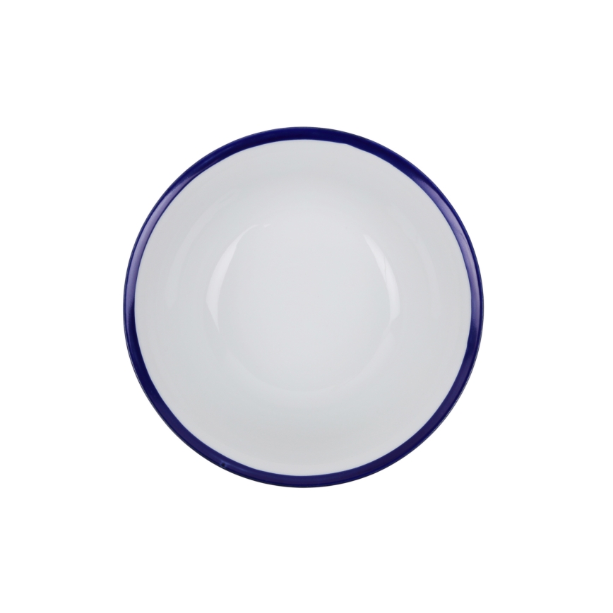 Set da tavola 24 pezzi, bianco/blu, in porcellana