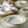 Set da tavola 24 pezzi bianco/oro/porcellana