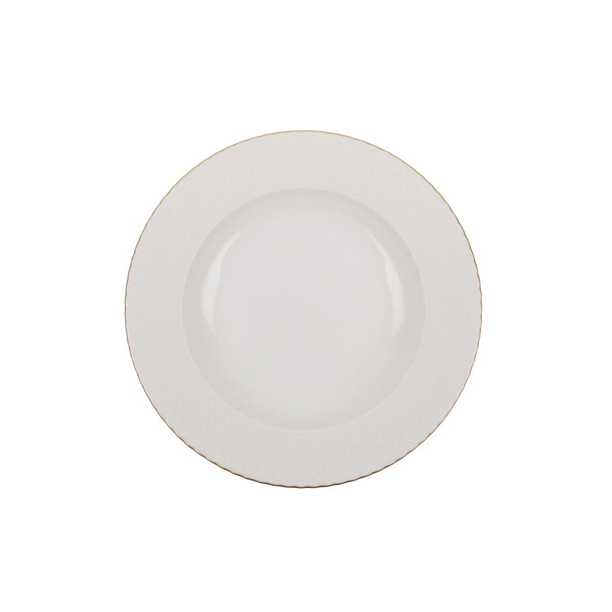 Set da tavola 24 pezzi bianco/oro/porcellana