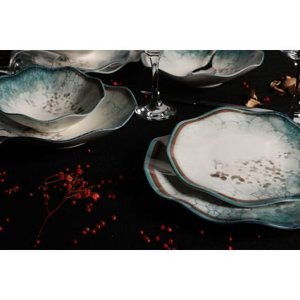 Set da tavola 24 pezzi blu/porcellana