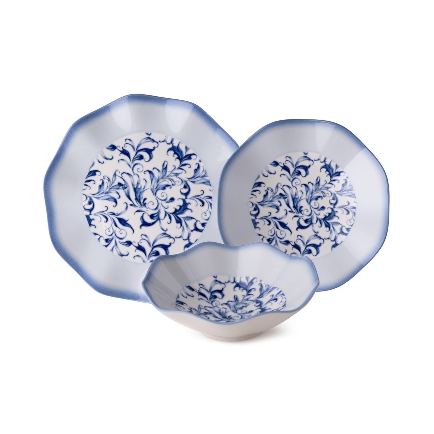 Set da tavola 24 pezzi blu/porcellana