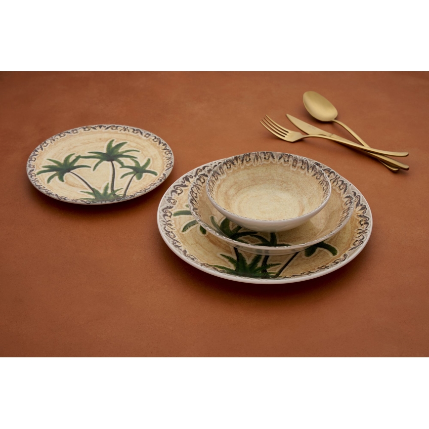 Set da tavola 24 pezzi in ceramica, multicolore