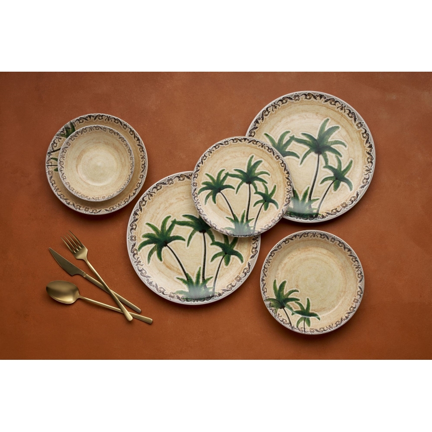 Set da tavola 24 pezzi in ceramica, multicolore