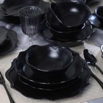 Set da tavola 24 pezzi in gres nero