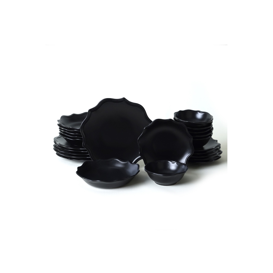 Set da tavola 24 pezzi in gres nero