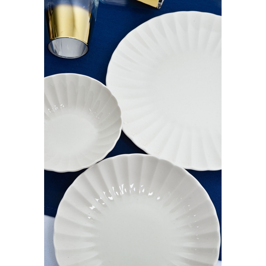 Set da tavola 24 pezzi in porcellana bianca