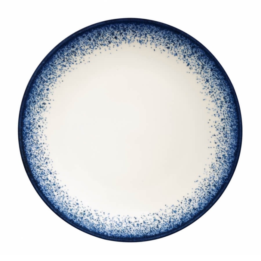 Set da tavola 24 pezzi in porcellana, bianco/blu