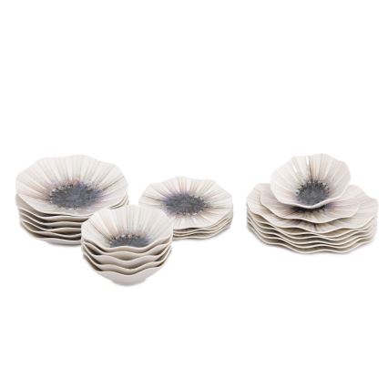 Set da tavola 24 pezzi marrone/porcellana