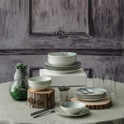 Set da tavola 24 pezzi marrone/porcellana