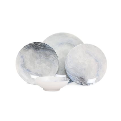 Set da tavola 24 pezzi marrone/porcellana