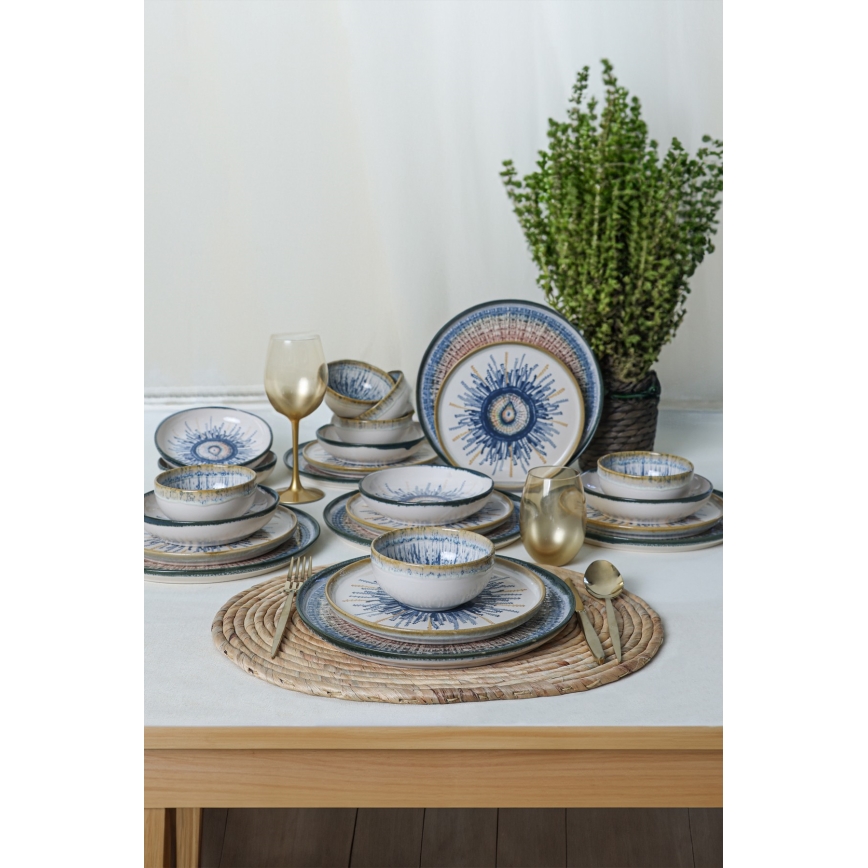 Set da tavola 24 pezzi multicolore/grès