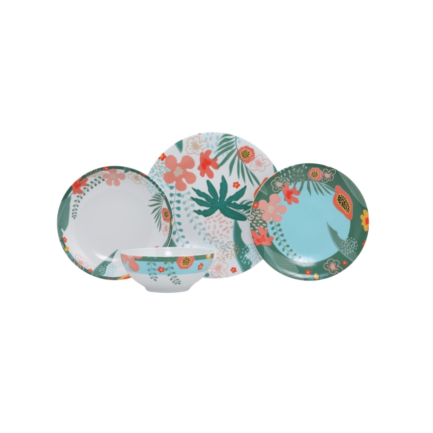 Set da tavola 24 pezzi multicolore/porcellana