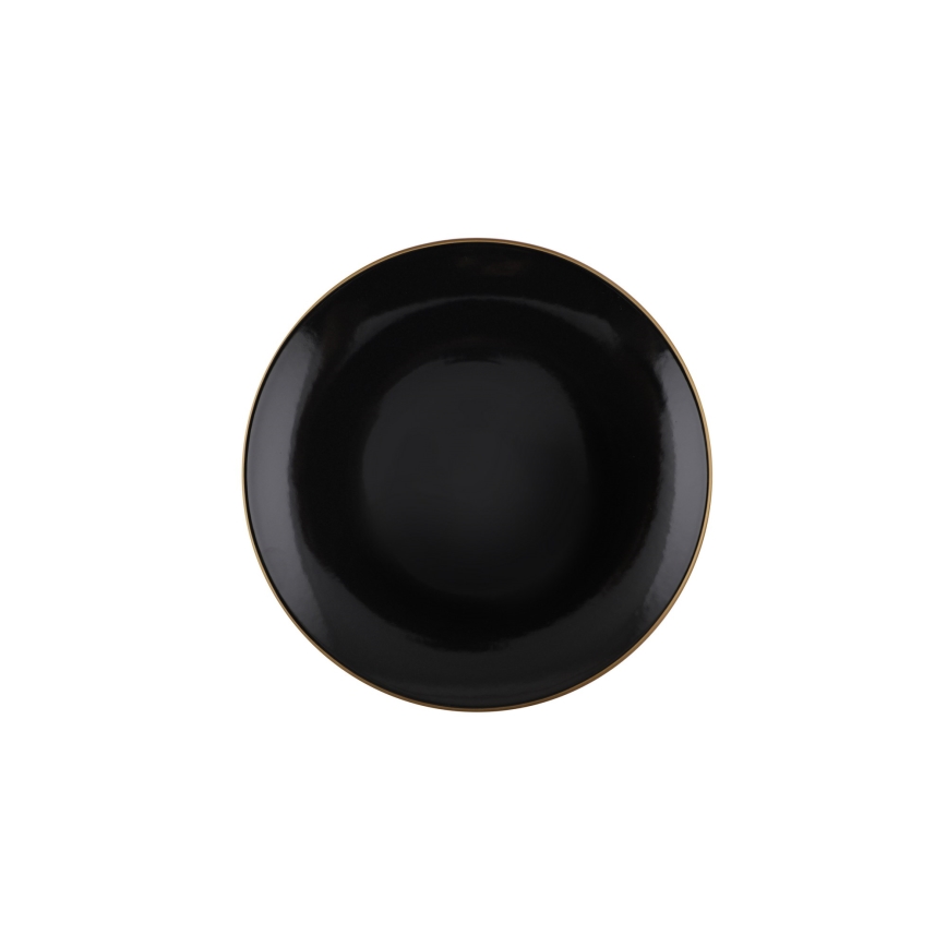 Set da tavola 24 pezzi nero/oro/gres