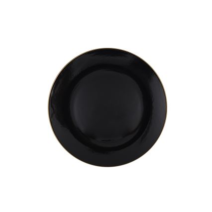 Set da tavola 24 pezzi nero/oro/gres