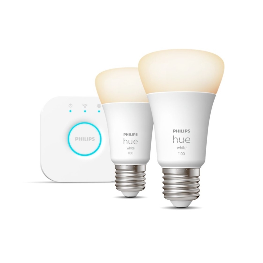 Set de base Philips Hue WHITE 2xE27/9,5W 2700K + appareil d'interconnexion