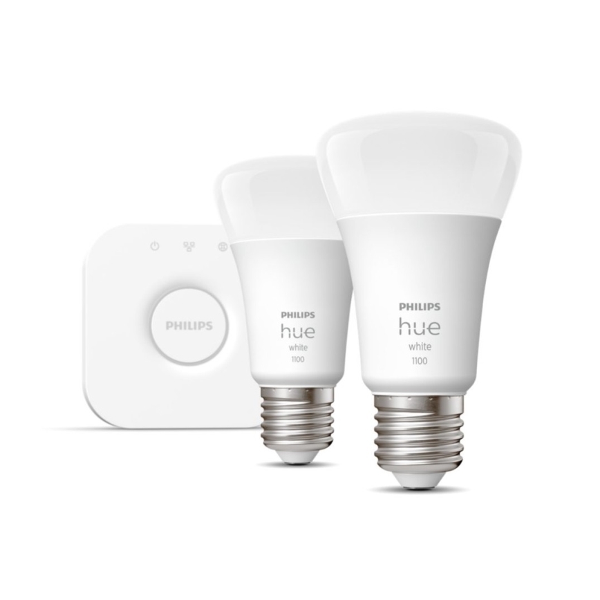 Set de base Philips Hue WHITE 2xE27/9,5W 2700K + appareil d'interconnexion