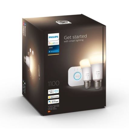 Set de base Philips Hue WHITE 2xE27/9,5W 2700K + appareil d'interconnexion