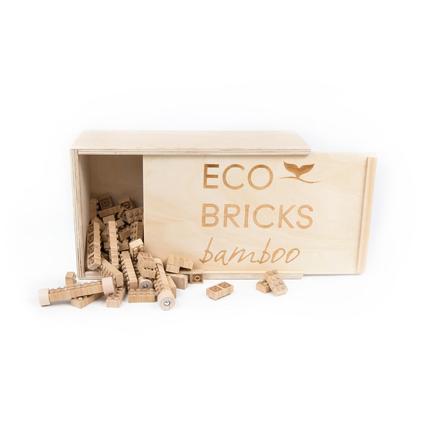 Set de construction en bois ECO BRICKS — 145 pièces