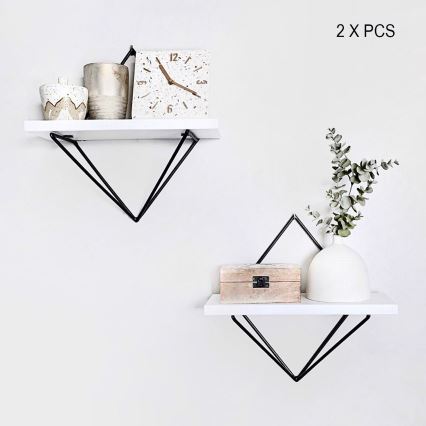 Set di 2 mensole DIA, bianco/nero