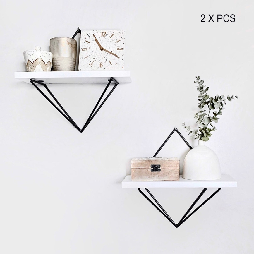 Set di 2 mensole DIA, bianco/nero