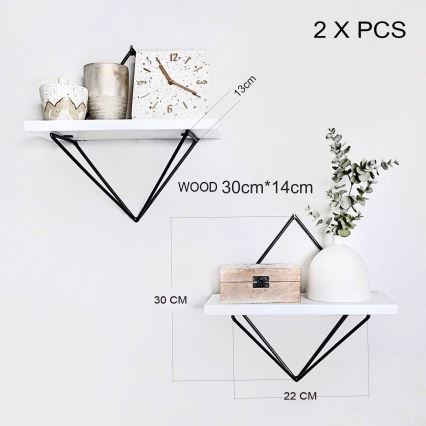 Set di 2 mensole DIA, bianco/nero