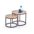 Set di 2 tavolini da salotto JENO rovere/nero