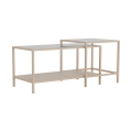 Set di 2 tavolini da salotto SARON 90x50 cm, grigio/trasparente