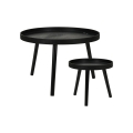 Set di 2 tavolini da salotto VERDE Ø 60/38 cm, neri