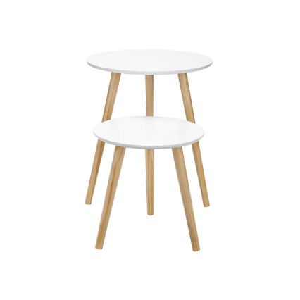 Set di 2 tavolini laterali SERA bianco/marrone