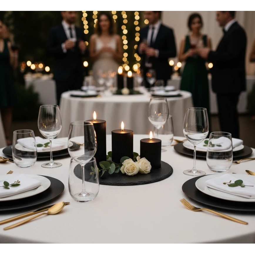 Set di 3 candele LED BRILLO LED/2xAA nere + telecomando